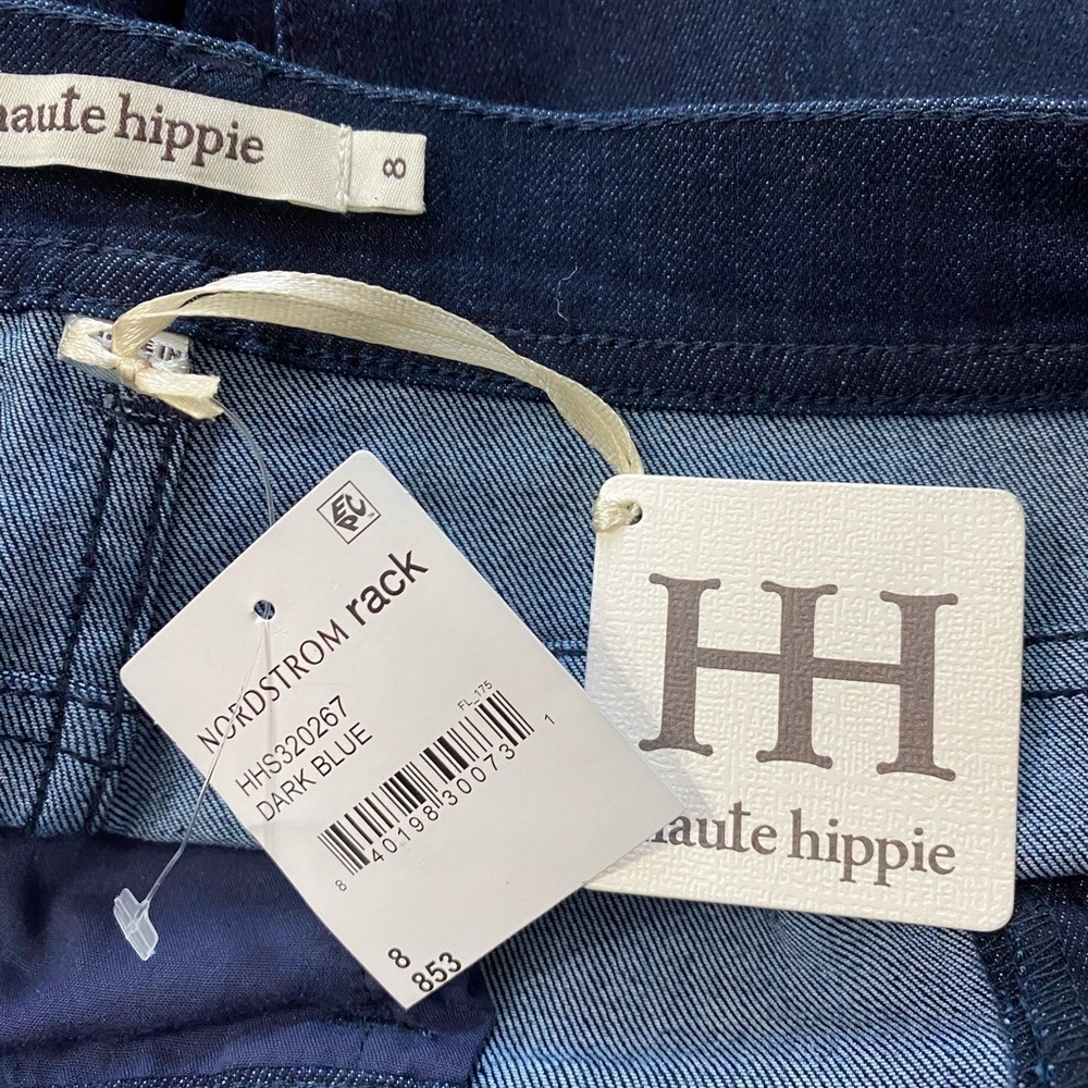 Haute Hippie Fit & Flare Bell Bottom Jeans in Dark Denim Wash - NEW - Picture 8 of 16